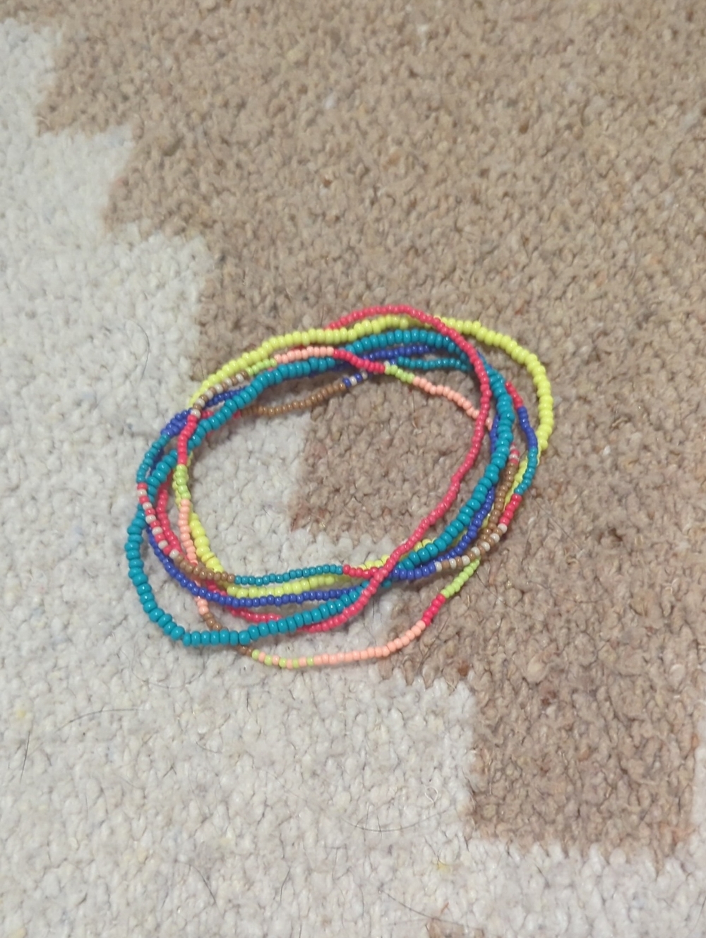 Seed Bead Stretch Anklet Set of 6